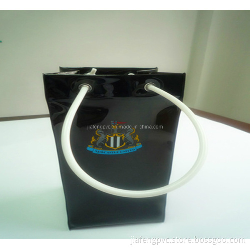 Black PVC Ice Bag with White Handle